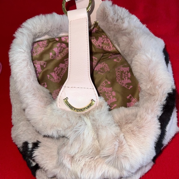 JUICY COUTURE Pink Rabbit Fur & Leather Viva La Juicy Bag Vintage Rare! NEW! - Picture 6 of 14